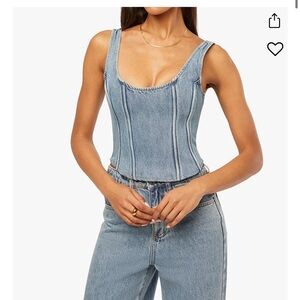 Denim corset top